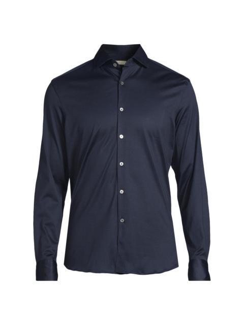 Canali Men's Jersey Sport Shirt - Dark Blue