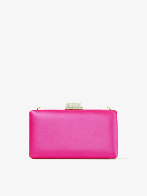 JIMMY CHOO Clemmie
Fuchsia Satin Clutch Bag