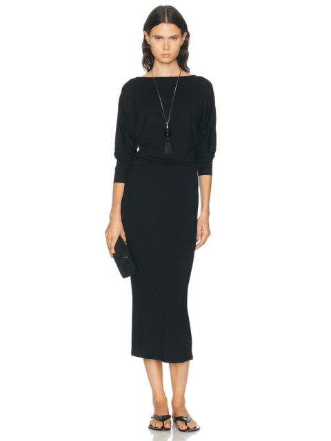 ÉTERNE Long Sleeve Soft Jersey Midi Dress