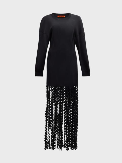 Wallis Fringe Knit Midi Dress