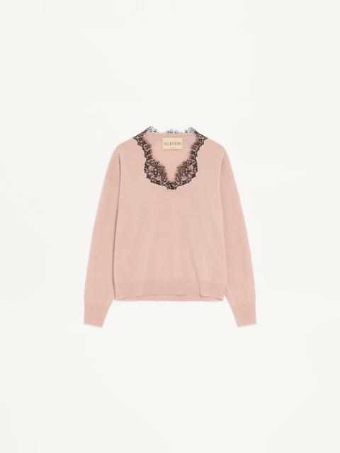 Valentino CASHMERE JUMPER WITH LACE