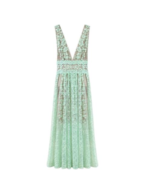 BRONX BANCO floral-lace sleeveless maxi dress