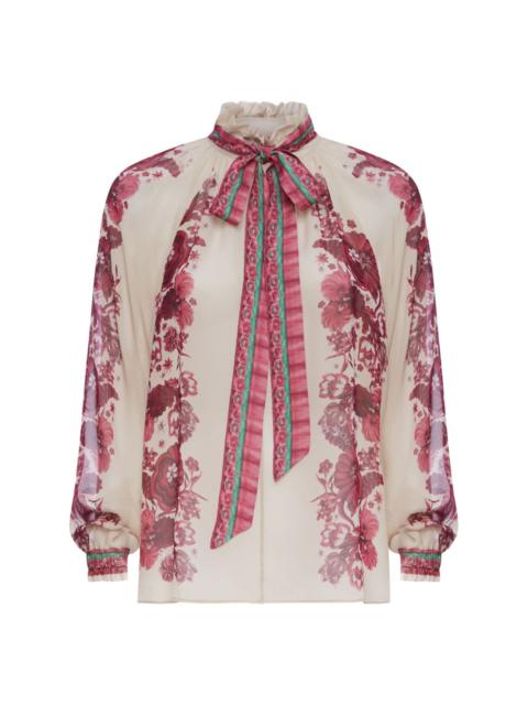 Cerere floral-print silk blouse