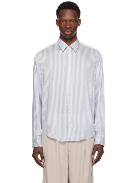 AMI Paris Off-White & Blue Boxy Shirt
