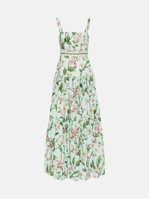 Agua by Agua Bendita Lima floral cotton maxi dress