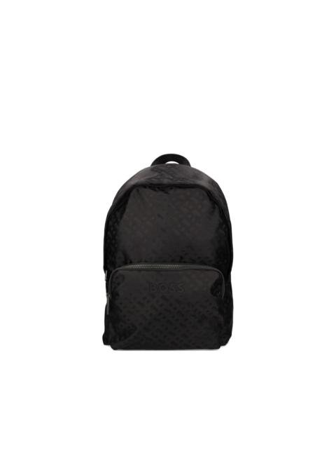 BOSS zip patterned backpack