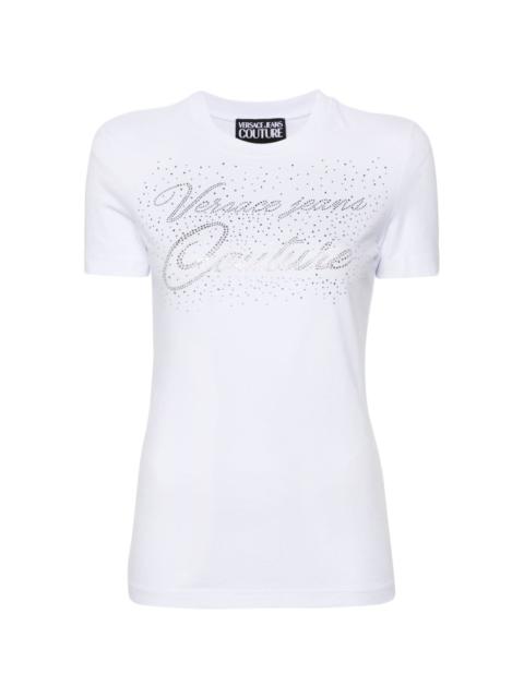 rhinestone-detailed cotton-blend T-shirt