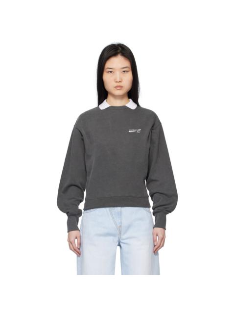pushBUTTON Gray Standard Collar Sweatshirt