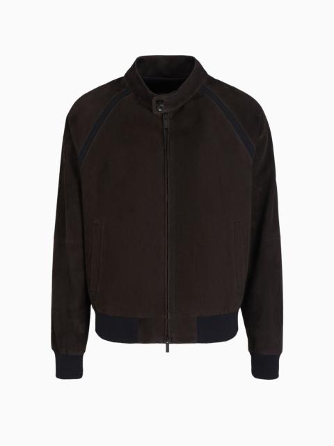 Lambskin suede zipped blouson