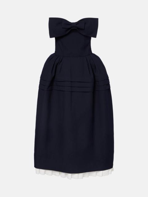 SHUSHU/TONG Bow-detail wool and silk midi dress