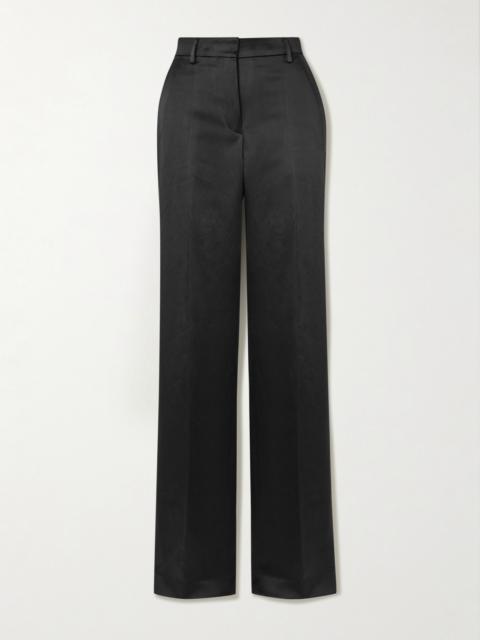 Dries Van Noten Washed Cotton-blend Satin Slim-leg Pants