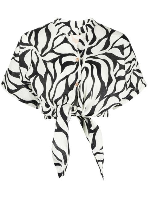 CALA de la CRUZ Leroy tie-fastening linen shirt