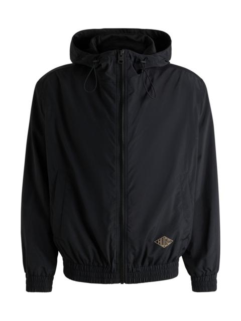 HUGO HOODED WINDBREAKER JACKET WITH MESH LINING