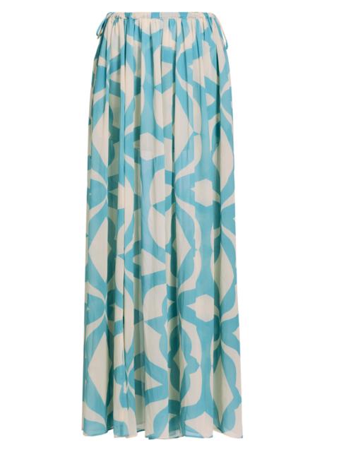 MISA Women's Nila Printed A-Line Maxi Skirt - Mosaic Sky