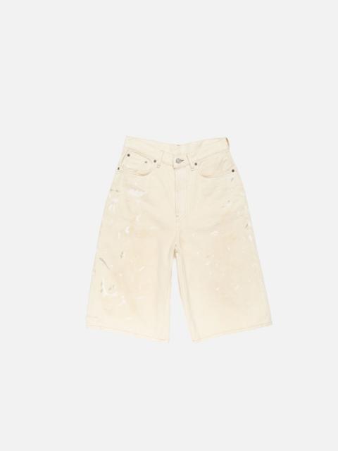 Acne Studios Distressed denim shorts - White