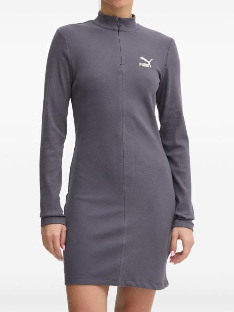 PUMA ribbed-knit long-sleeve mini dress