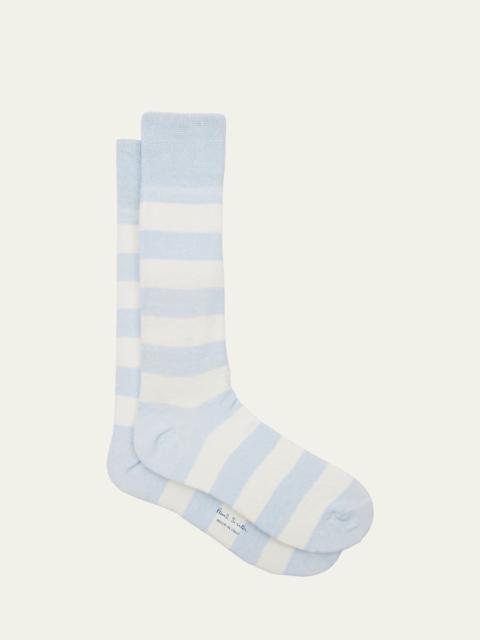 Paul Smith Men's Barry Thick Stripe Crew Socks