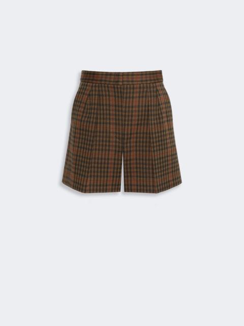 Max Mara PARATA Glen plaid jersey shorts - TOBACCO
