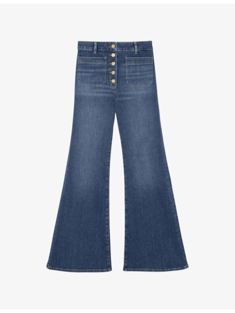 REISS Cali Flared Stretch-Denim Jeans