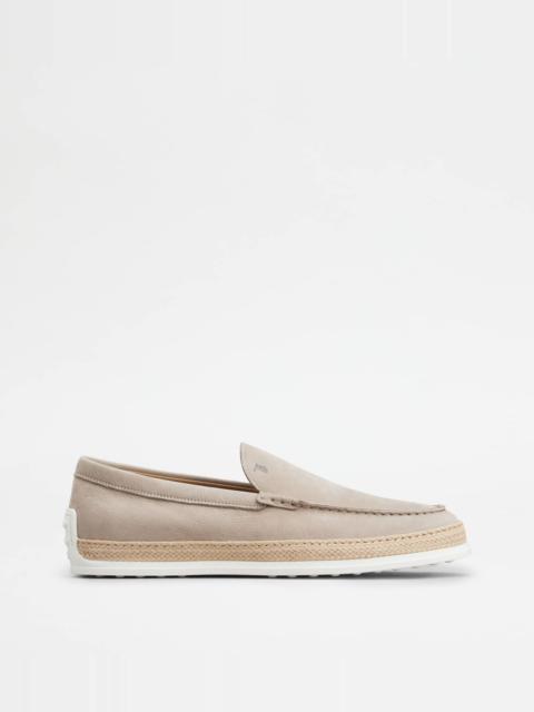 Tod's SLIP-ONS IN NUBUCK - BEIGE