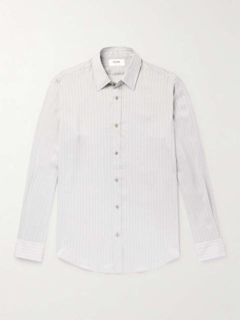 CELINE Slim-Fit Striped Silk Shirt