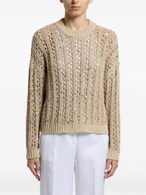 PESERICO sequin-embellishment round-neck sweater