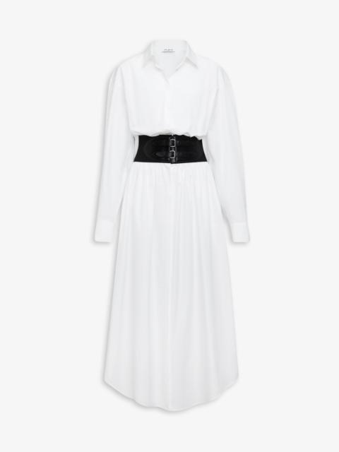 Alaïa BELTED SHIRT DRESS IN COTTON POPLIN