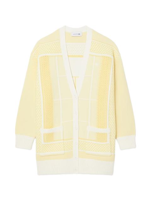 LACOSTE Tennis Court-jacquard cardigan