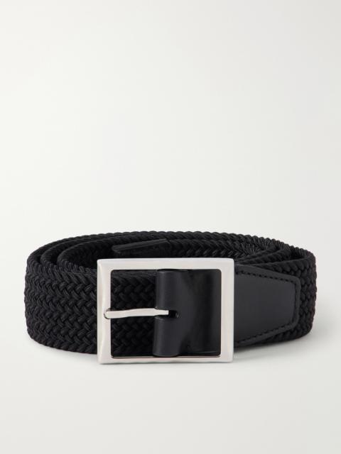 Berluti 3.8cm Leather-Trimmed Braided Belt