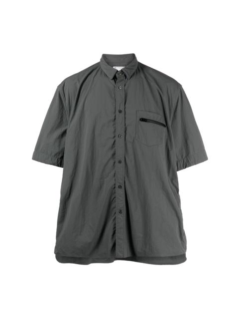 zip-pocket button-up shirt