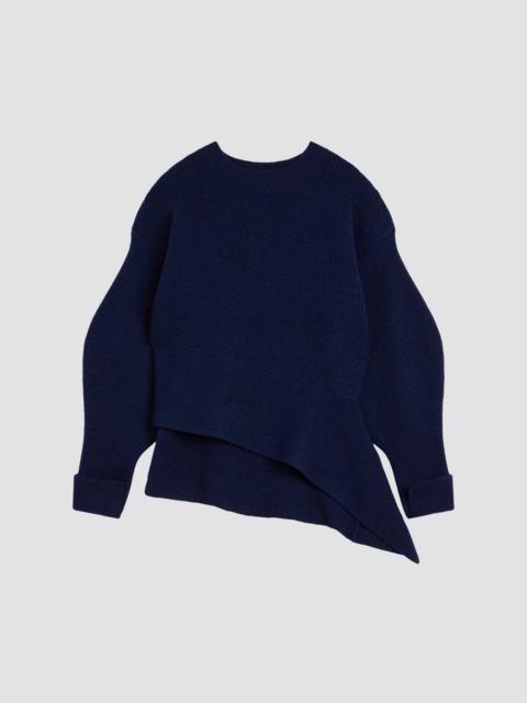 Givenchy Women's Asymmetric Sweater in Wool and Cashmere - Cobalt Blue