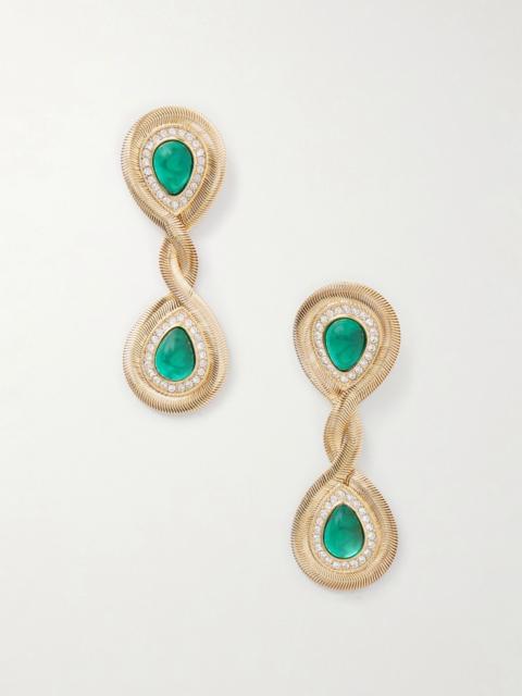 Valentino Gold-tone crystal earrings Gold