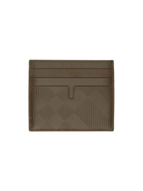 Brown Tall Embossed Check Card Holder