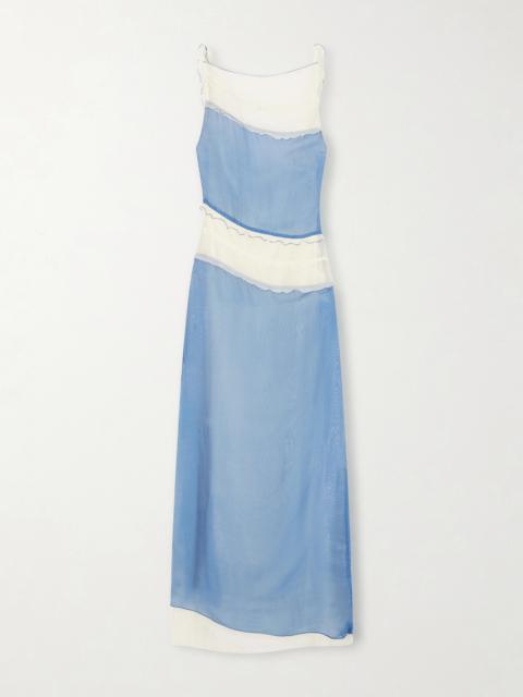 SIR. Aurelia Paneled Chiffon Midi Dress