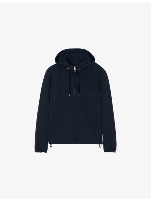 Sandro Hooded Zip-Up Stretch-Woven Jacket