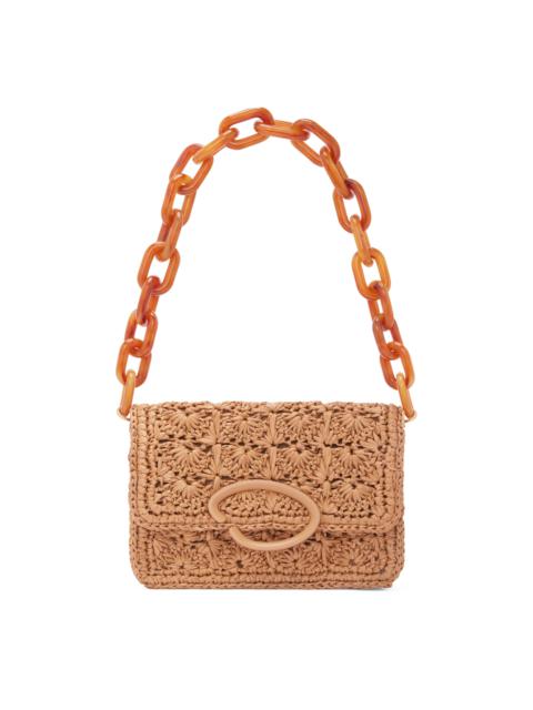 Oscar de la Renta HAND-CROCHETED RAFFIA O POCHETTE