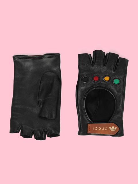GUCCI adidas x Gucci fingerless leather gloves