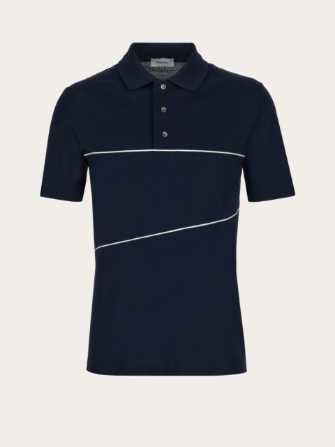FERRAGAMO Polo with contrasting piping
