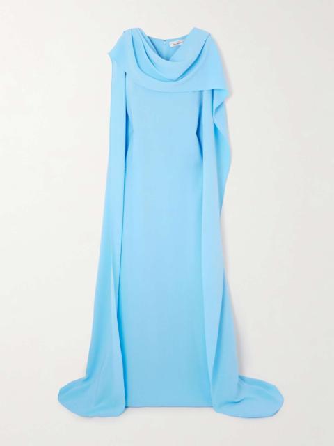Draped stretch-silk crepe gown