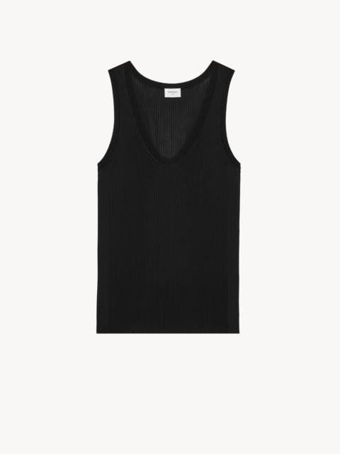 SAINT LAURENT TANK TOP IN RIBBED KNIT
