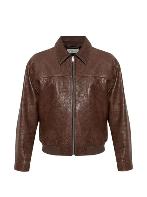 FRAME zip leather jacket