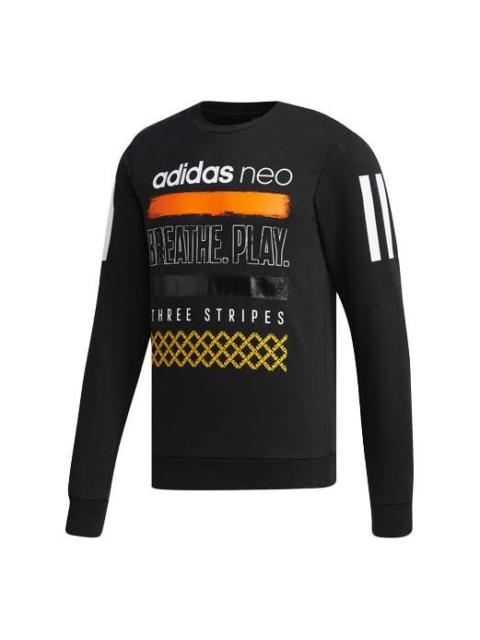 adidas neo Athleisure Casual Sports Knit Round Neck Pullover Black DX0043