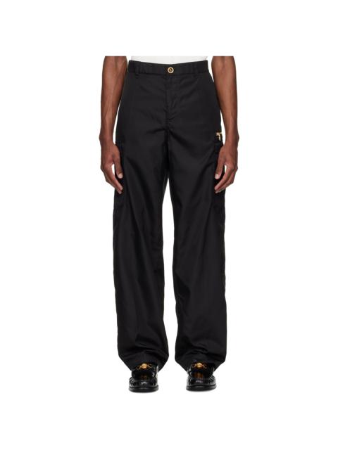 VERSACE Black Nylon Cargo Pants