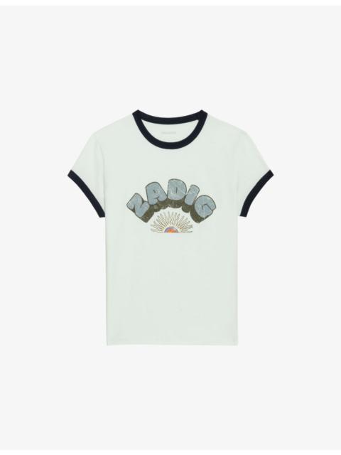 Zadig & Voltaire Branded-Print Short-Sleeved Cotton-Jersey T-Shirt