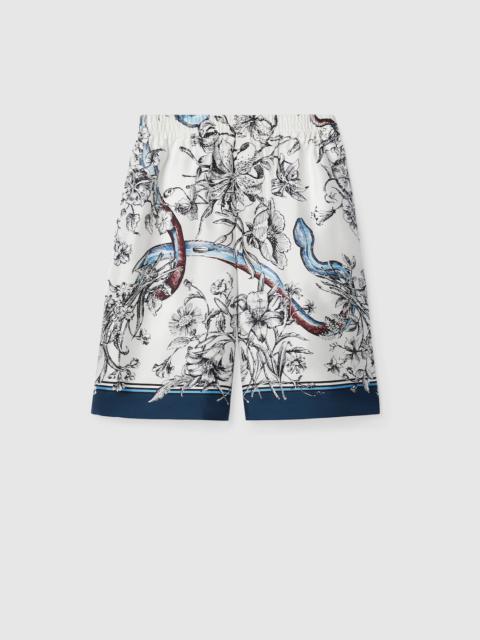GUCCI Printed silk shorts