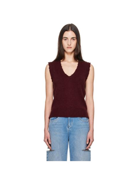 Maison Margiela Burgundy Lived In Sweater Vest