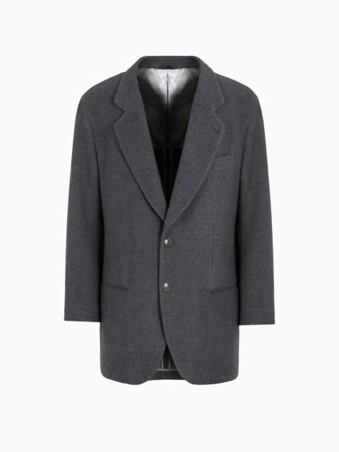 Single-breasted Heritage Line jacket in pure wool fleece