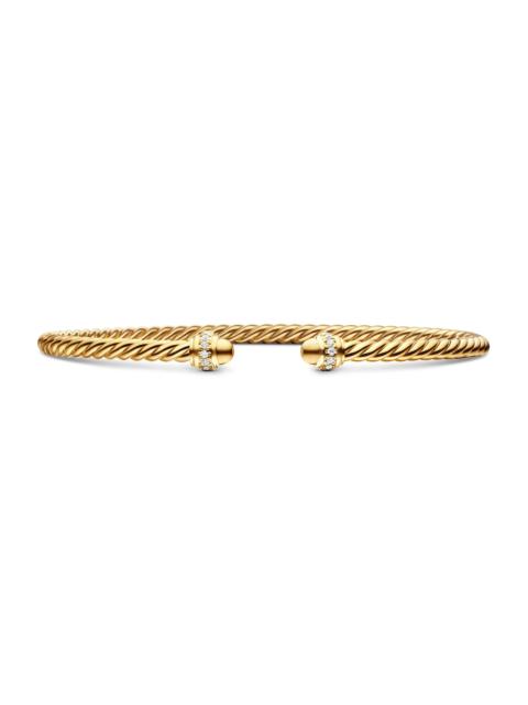 DAVID YURMAN Women's Classic Cablespira Bracelet in 18K Yellow Gold and Diamonds - Gold Dome