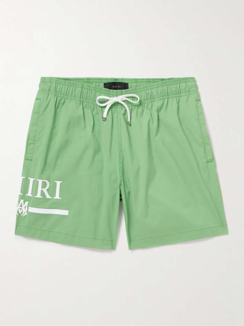 AMIRI Straight-Leg Mid-Length Logo-Print Swim Shorts