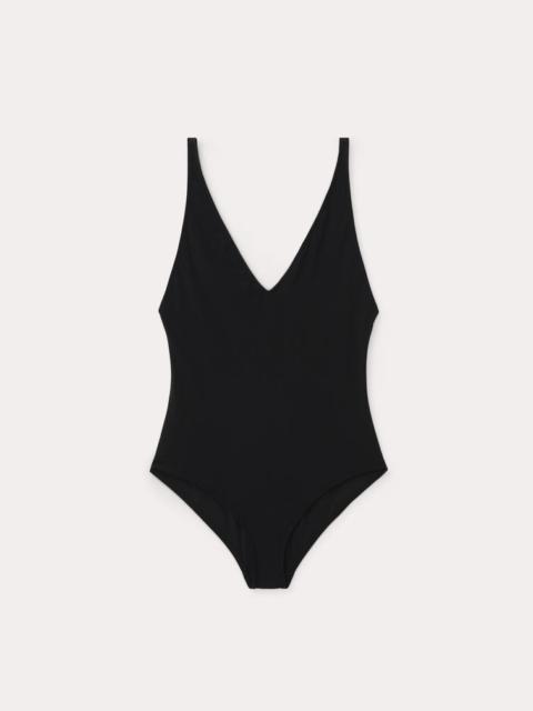 Deep neck swimsuit black